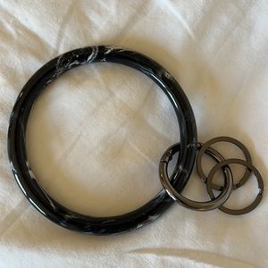 Cute marble acetate bracelet key chain